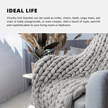 LaoJee Chunky Knit Blanket - Handmade Comfort for Your Home