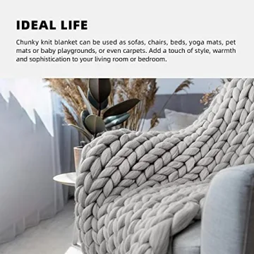 LaoJee Chunky Knit Blanket - Handmade Comfort for Your Home