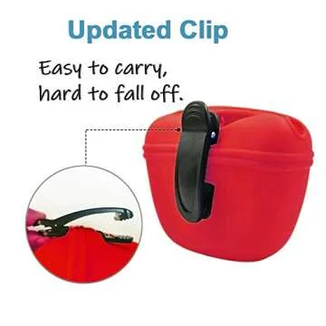 RoyalCare Silicone Dog Treat Pouch-Small Training Bag-Portable Dog Treat Bag for Leash with Magnetic Closure and Waist Clip[US Design Patent]
