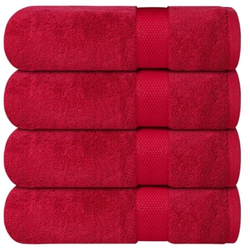 Infinitee Xclusives Luxury 100% Ring-Spun Cotton Bath Towels Set of 4 (27x54 inches) – Soft, Absor...