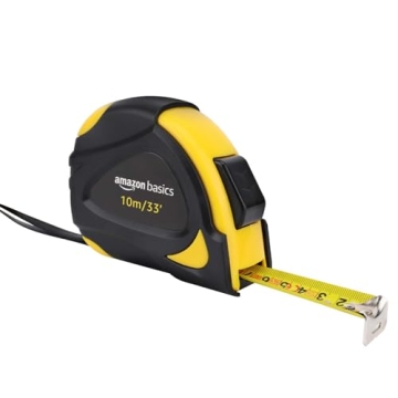 Amazon Basics Self-Locking Tape Measure 33 Feet Metric Inch Scale