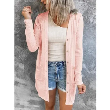 Lightweight Long Sleeve Cardigan for Women - MEROKEETY