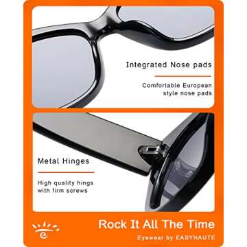 EASYHAUTE Cat Eye Sunglasses for Women, Premium Retro Sun Glasses Fashion Style with UV400 Protection, Trendy Frame (Black/Tortoise)