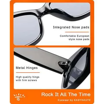 EASYHAUTE Cat Eye Sunglasses for Women, Premium Retro Sun Glasses Fashion Style with UV400 Protection, Trendy Frame (Black/Tortoise)