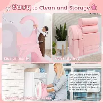 Fivetry 12PCS Modular Kids Play Couch, Child Sectional Sofa, Kids Floor Sofa for Playroom Fort Building, Convertible Foam and Floor Cushion for Boys and Girls