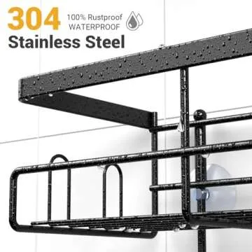 AKTECKE Shower Caddy Hanging Bathroom Organizer: Rustproof Shower Shelf for Inside Shower - No Drilling Shower Racks Over Showerhead - Bath Shower Shelves Rack for Shampoo Soap Black