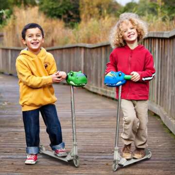 Scootaheadz - Dinosaur Scooter Accessories Personalise Your Boys Ride - Dino Scooter Head for Kids Scooter - Toys for Boys - Ages 3 and Up - Danny Dino in Green