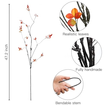 Sggvecsy Fall Artificial Ficus Branches - Realistic Decor