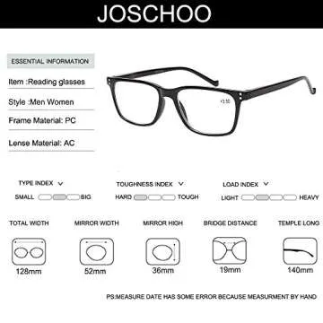 JOSCHOO 5 Pack Reading Glasses Men Women Spring Hinges Comfortable Glasses for Reading (5 Mix, 2.25)