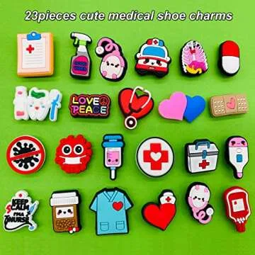 18 25 30 55PCS Halloween Skull Shoe Charms for Clog Bracelet Shoe Decoration, Horror Skull Pumpkin PVC Pins Accessories Halloween Gifts Party Favor for Teens Men Women Adult (23pcs-medical)