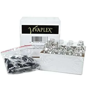 Vivaplex Glass Bottles with Eye Droppers for Essential Oils