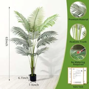 Aphighjoy 5FT Artificial Areca Palm for Home Decor