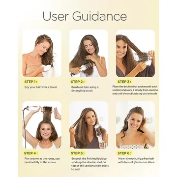 Plavogue Dual Voltage Blow Dryer Brush for European Travel,110V-240V Hot Air Brush with Volumizer, Negative Ionic Anti-Frizz - Styling Brush with Ceramic Coating for Long/Mid Hair Types, Oval Shape