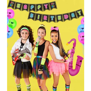 80s Party Decorations Set for Unforgettable Birthday Celebrations