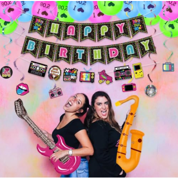 80s Party Decorations Set for Unforgettable Birthday Celebrations