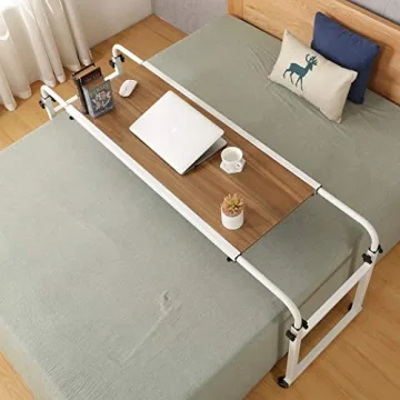 Adjustable Overbed Table with Wheels for All Bed Sizes