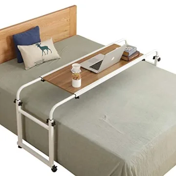 Adjustable Overbed Table with Wheels for All Bed Sizes
