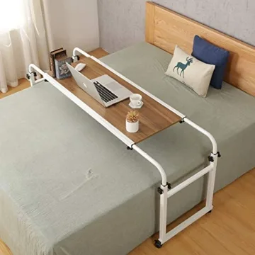Adjustable Overbed Table with Wheels for All Bed Sizes