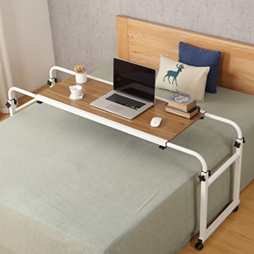 Adjustable Overbed Table with Wheels for All Bed Sizes