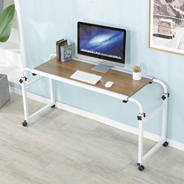 Adjustable Overbed Table with Wheels for All Bed Sizes