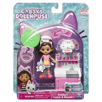 Gabby’s Dollhouse, Lunch and Munch Kitchen Set with 2 Toy Figures, Accessories and Furniture Piece...