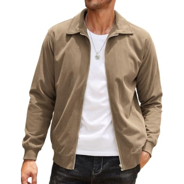 Upgrade Your Style with COOFANDY Men's Khaki Vintage Corduroy Jacket