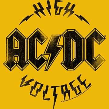 ACDC Heavy Metal Rock Band High Voltage Distressed Ginger Adult T-Shirt Tee