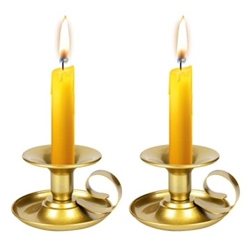 Homean Candle Holders – 2pcs Gold Retro Iron Taper Candlestick Holder Centerpieces for Wedding, Pa...