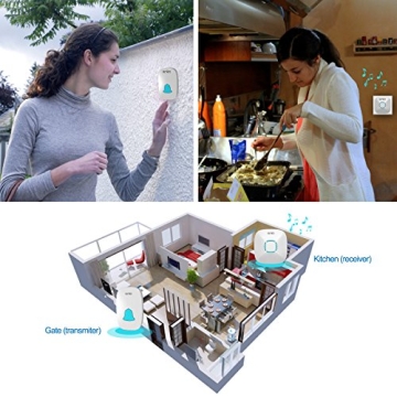 Waterproof Wireless Doorbell 36 Chimes 1000ft Range LED Flash