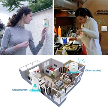 Waterproof Wireless Doorbell 36 Chimes 1000ft Range LED Flash