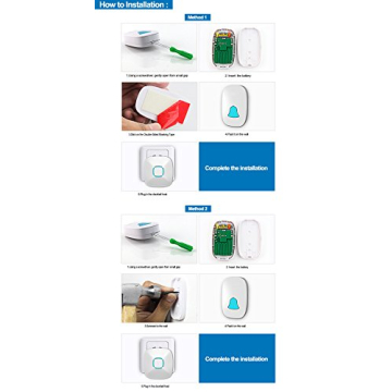 Waterproof Wireless Doorbell 36 Chimes 1000ft Range LED Flash