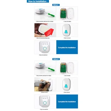 Waterproof Wireless Doorbell 36 Chimes 1000ft Range LED Flash