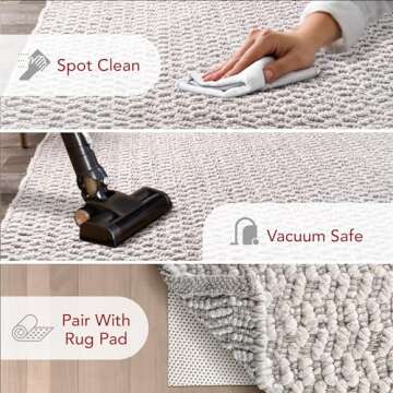 nuLOOM Glendora Hand Woven Chevron Area Rug, 5x8, Ivory