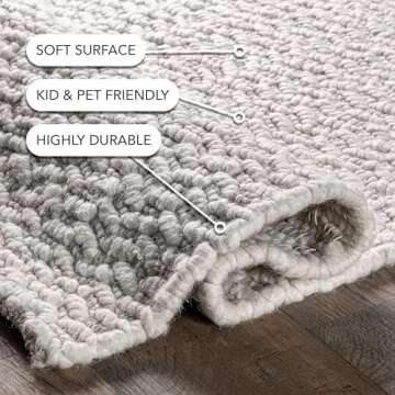 nuLOOM Glendora Hand Woven Chevron Area Rug, 5x8, Ivory