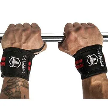 Wrist Wraps (20" Premium Quality) & Lifting Straps (Bundle Pack), Heavy Duty Wrist Support with Thumb Loop, Pair of Two Wrist Wraps with Pair of Two Wrist Straps for Weight Training