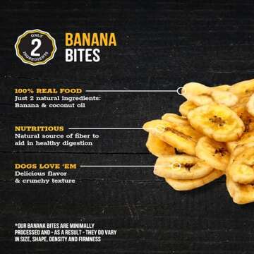 Wholesome Pride Banana Bites 100% All-Natural Limited Ingredient Dog Treats, 8 oz