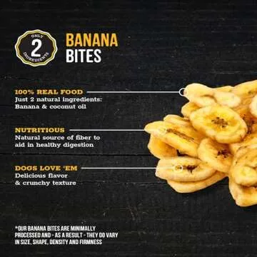 Wholesome Pride Banana Bites 100% All-Natural Limited Ingredient Dog Treats, 8 oz