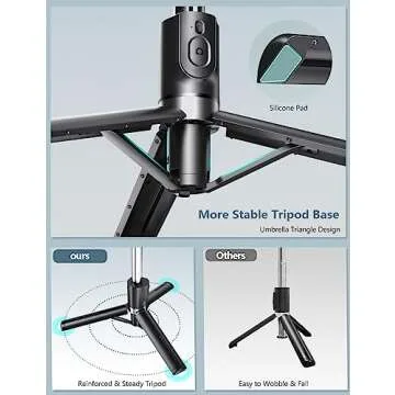 Selfie Stick Tripod with Light - Portable & Compatible Anywhere