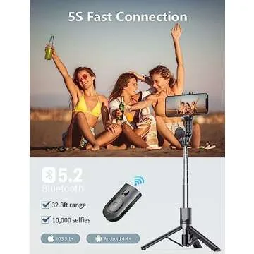 Selfie Stick Tripod with Light - Portable & Compatible Anywhere