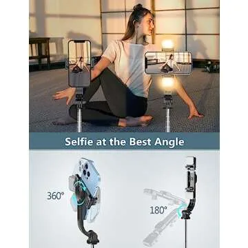 Selfie Stick Tripod with Light - Portable & Compatible Anywhere