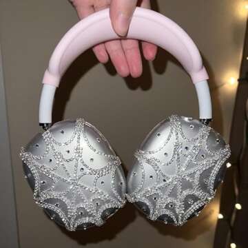 Rhinestones Spider Web AirPods Max Cover Glittering Headphones Case for Airpods Max Cute Airpod Pro ...