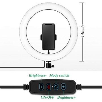Yingnuost 14-Inch Dimmable Ring Light for Photos