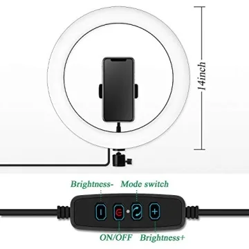 Yingnuost 14-Inch Dimmable Ring Light for Photos