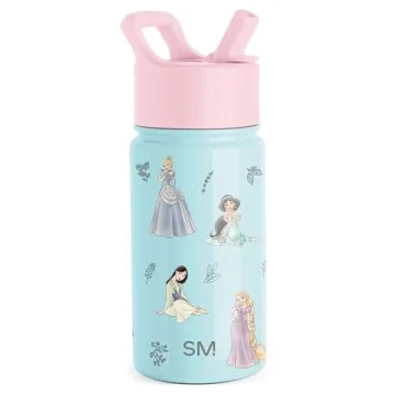 Simple Modern Disney Princess Kids Water Bottle with Straw Lid | Reusable Insulated Stainless Steel ...