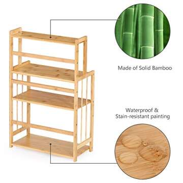 4-Tier Standing Bamboo Spice Rack for Kitchen Organization