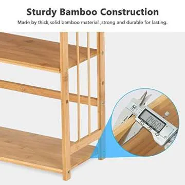 4-Tier Standing Bamboo Spice Rack for Kitchen Organization