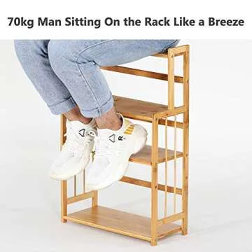 4-Tier Standing Bamboo Spice Rack for Kitchen Organization