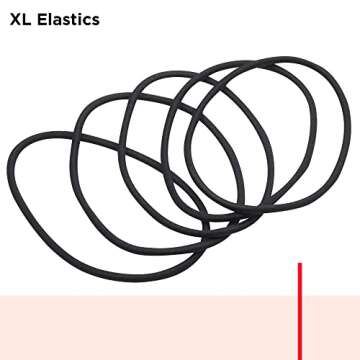 Revlon Extra Long Black Hair Elastics for Dreads and Locs