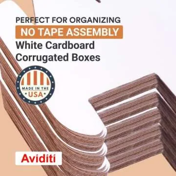 AVIDITI Storage Bins 6"L x 18"W x 4.5"H, 50-Pack | Corrugated Cardboard Box for Packing, Moving and Storage