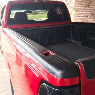 ECOTRIC Truck Bed Rail Caps W/Holes Compatible with 1999-2006 Chevrolet Silverado & GMC Sierra 1500 2500 3500 (Classic only) W/Stake Holes 6'6" Bed Black Ribbed Finish (Set of 2)